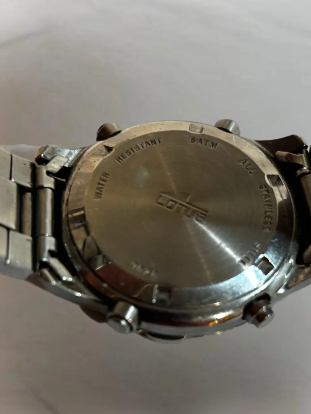Lotus Chronograph Stainless Steel Watch with Ivory Dial